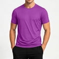 thumbnail image 2 of SeCaotees Crew Neck Short Sleeve Pocket T‑Shirts for Men Slim Fit Breathable Quick‑Dry Fabric Athletic Workout Daily Casual Tees Purple,XL, 2 of 9