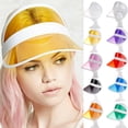 thumbnail image 3 of Unisex Sun Visors Hats Plastic Clear Cap Candy Color Transparent Tourist Visor Cap Colorful Poker Hat Golf Tennis Beach Headwear for Women Men, 3 of 4