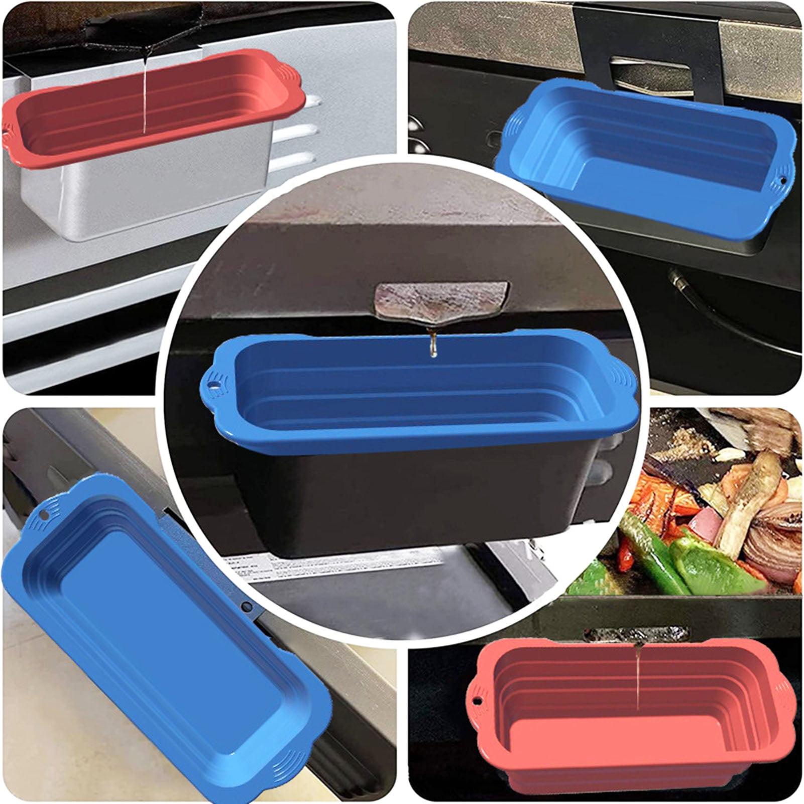 Zruodwans 2PCS Grease Cup Liners,Silicone Drip Pan Liners,Reusable Blackstone Grease Cup Liners