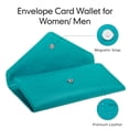 thumbnail image 5 of HAWEE Card Wallet RFID Blocking Envelope Style Tri-fold Checkbook Clutch Slim Vegan Leather 2 ID Windows with Coin Pocket, Green, 5 of 7