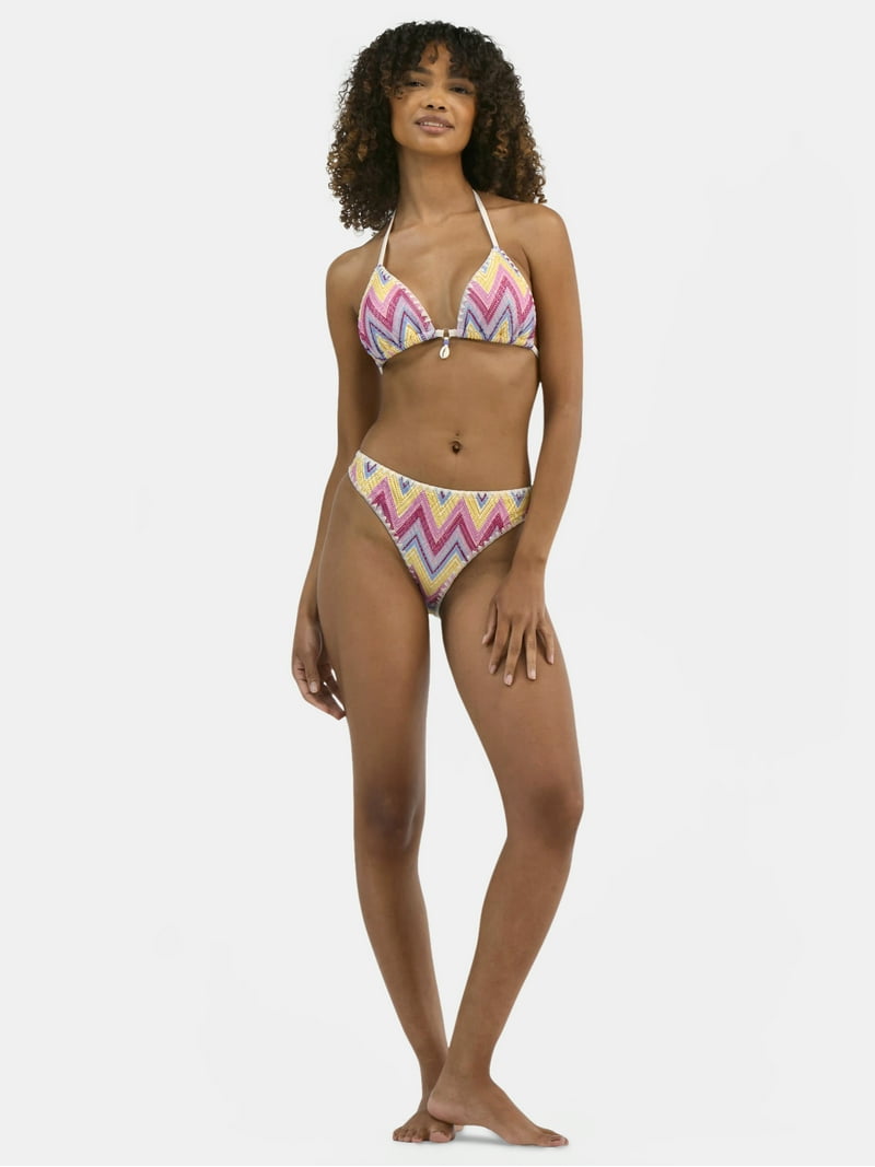 Jessica Simpson Women's Chevron Crochet Bikini Bottoms, Sizes XS