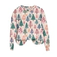 thumbnail image 5 of IROINNID Long Sleeve T Shirt for Women Crewneck Long Sleeve Shirts Funny Christmas Print Loose Fit Tops,Pink, 5 of 5