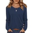 thumbnail image 3 of Zeagoo Plus Size Womens Tops Crew Neck Solid Ladies Tops and Blouses Long Sleeve Tunic Tops To Wear With Leggings, 3 of 6