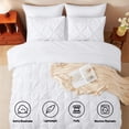 thumbnail image 2 of Flymme Queen Comforter Set with Sheets White 7 Pieces Bed in a Bag Queen Size Bed Set Soft Microfiber Pinch Pleat Bedding Set for All Season, 2 of 9