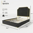 thumbnail image 3 of Queen Bed Frame with 59.06" Tall Headboard, Upholstered Platform Bed with Golden Plating Trim and Storage Drawers,Modern Platform Bed Frame with Wood Slats Support, No Box Spring Needed, 3 of 7