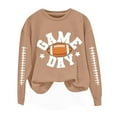 thumbnail image 5 of Game Day Sweatshirt for Women Long Sleeve Football Shirts Crewneck Graphic Pullover Tops Cute Mom Cheers Sweater 2025 Khaki 3XL, 5 of 5
