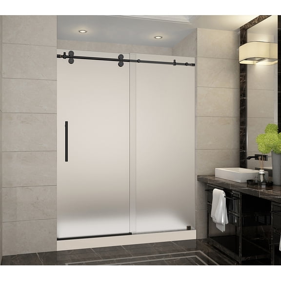 Aston SDR978F-TR-ORB-60-10-L Langham 60" X 77-1/2" Frameless Sliding Shower Door - Bronze