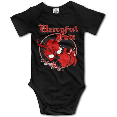 

Black Baby Boys Mercyful Fate Heavy Metal Rock Band Logo Romper Jumpsuit