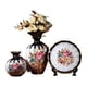 thumbnail image 1 of Juego de florero de cerámica con bandeja redonda, adorno bohemio, elegante arreglo floral. Estilo A, 1 of 9