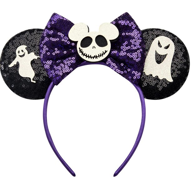 Diadema con orejas de ratón con lazo de lentejuelas, diadema brillante con orejas de Minnie para disfraz de cosplay, fiesta con purpurina, decoración de princesa caliente y fiesta de cumpleaños