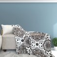 thumbnail image 7 of Serafina Home Decorative Grey Brown Throw Blankets: Soft Plush Medallion Floral Accent for Sofa Couch Chair Bedroom or Dorm,, Colored: Chocolate, Grey, Taupe, White (Taupe), 7 of 7