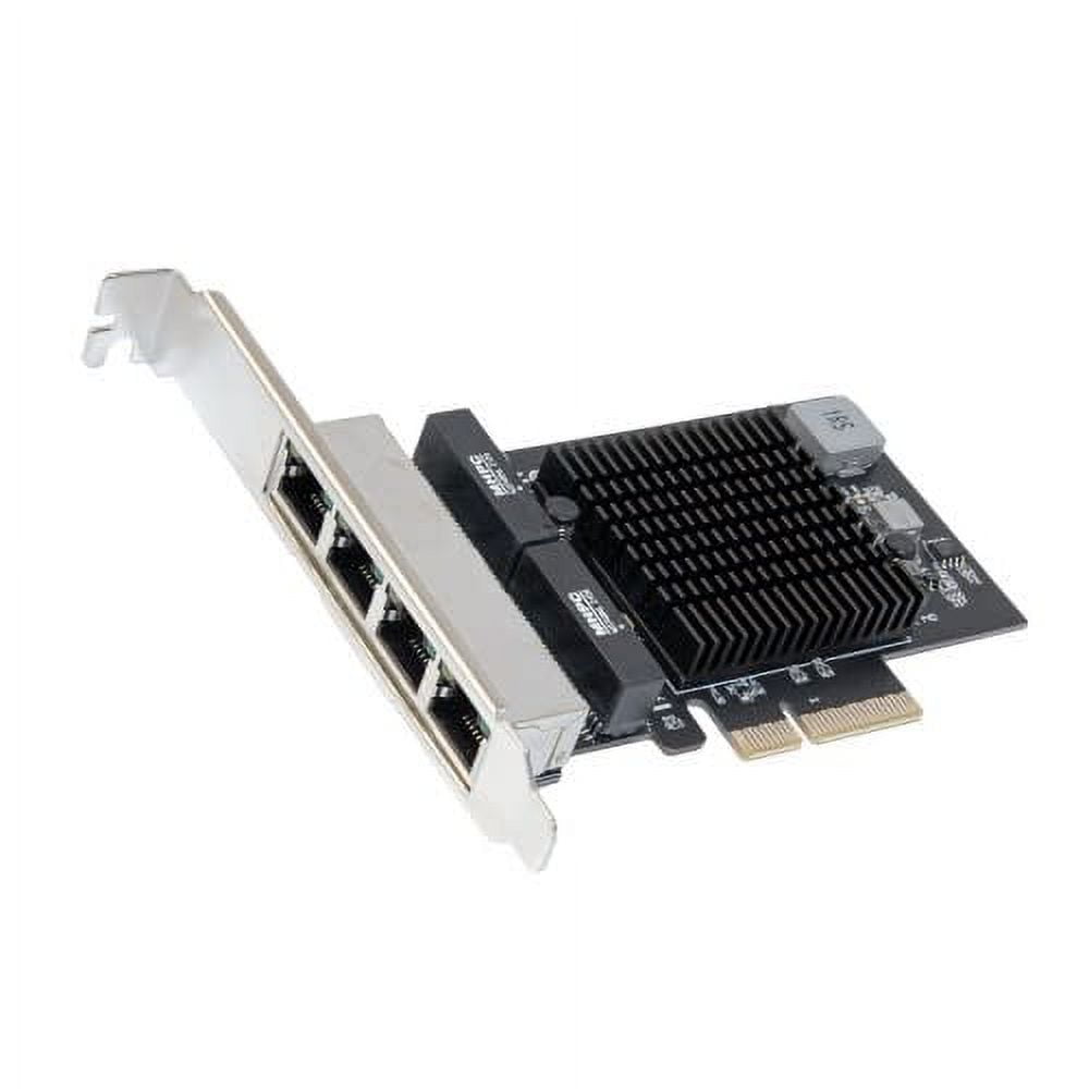 SYBA Quad 2.5 Gigabit PCI-e x4 Ethernet Network Card, Black/Silver, Multicolored