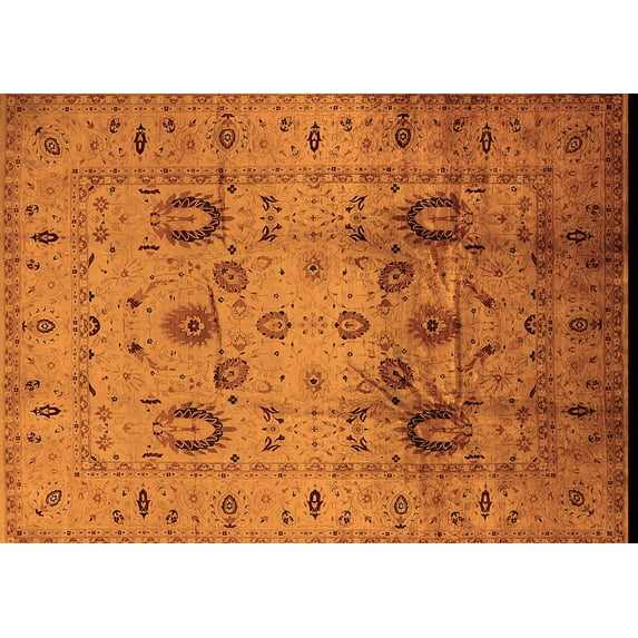 Ahgly Company Indoor Rectangle Oriental Orange Traditional Area Rugs, 6' x 9'