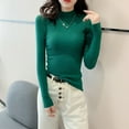 thumbnail image 4 of Gyexs Winter Sweaters for Women Long Sleeve Crew Neck Travel Hiking Tee Warm Soft Wool Seamless Pullover Womens Fall Clothes, GN2, Size One Size, 4 of 5