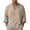 Khaki, variant on Qelyn Men's Long Sleeve T-Shirts Casual V Neck Linen Shirts Lightweight Loose Fit Basic Tee Tops for for Daily Wear