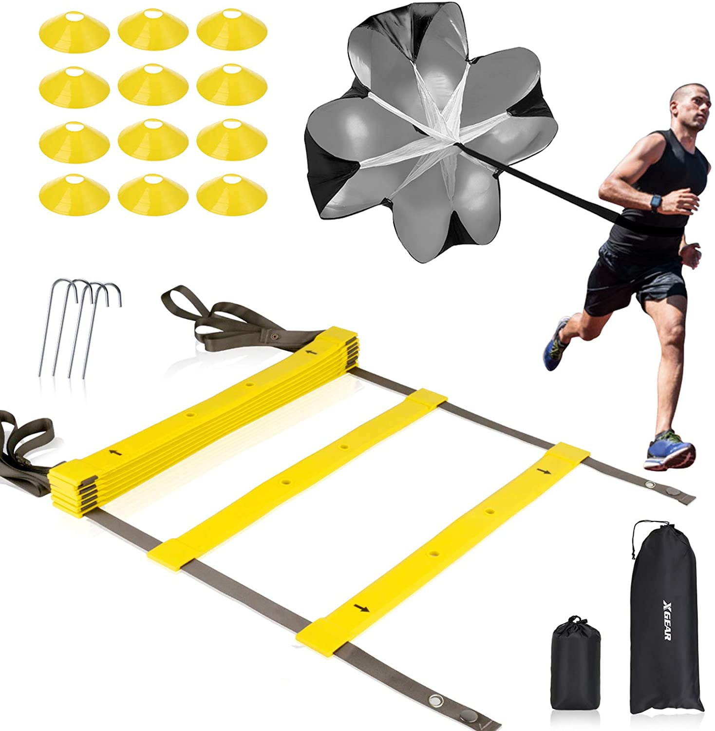 12 Rungs Speed Agility Ladder Soccer Football Sports Training Exercise Equipment 