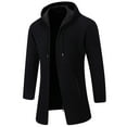 thumbnail image 5 of TFEOQRY Men's Hooded Casual Jackets Outwear Long Sleeve Hooded Overcoat Black, 5 of 6