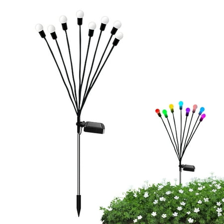 

FANJIE 8 Head Solar Powered Firefly Lights Flickering Bulbs 8 LED Outdoor Garden Patio Waterproof Starburst Swaying Decorative String Lamp