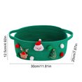 thumbnail image 3 of Twfbrm Christmas Storage Baskets, Small Santa Claus Reindeer Xmas Tree Ornaments Gift Basket with Handles and Pom-Poms, Cute Soft Woven Basket Christmas Decoration for Holiday Party Home Decor(Green), 3 of 5