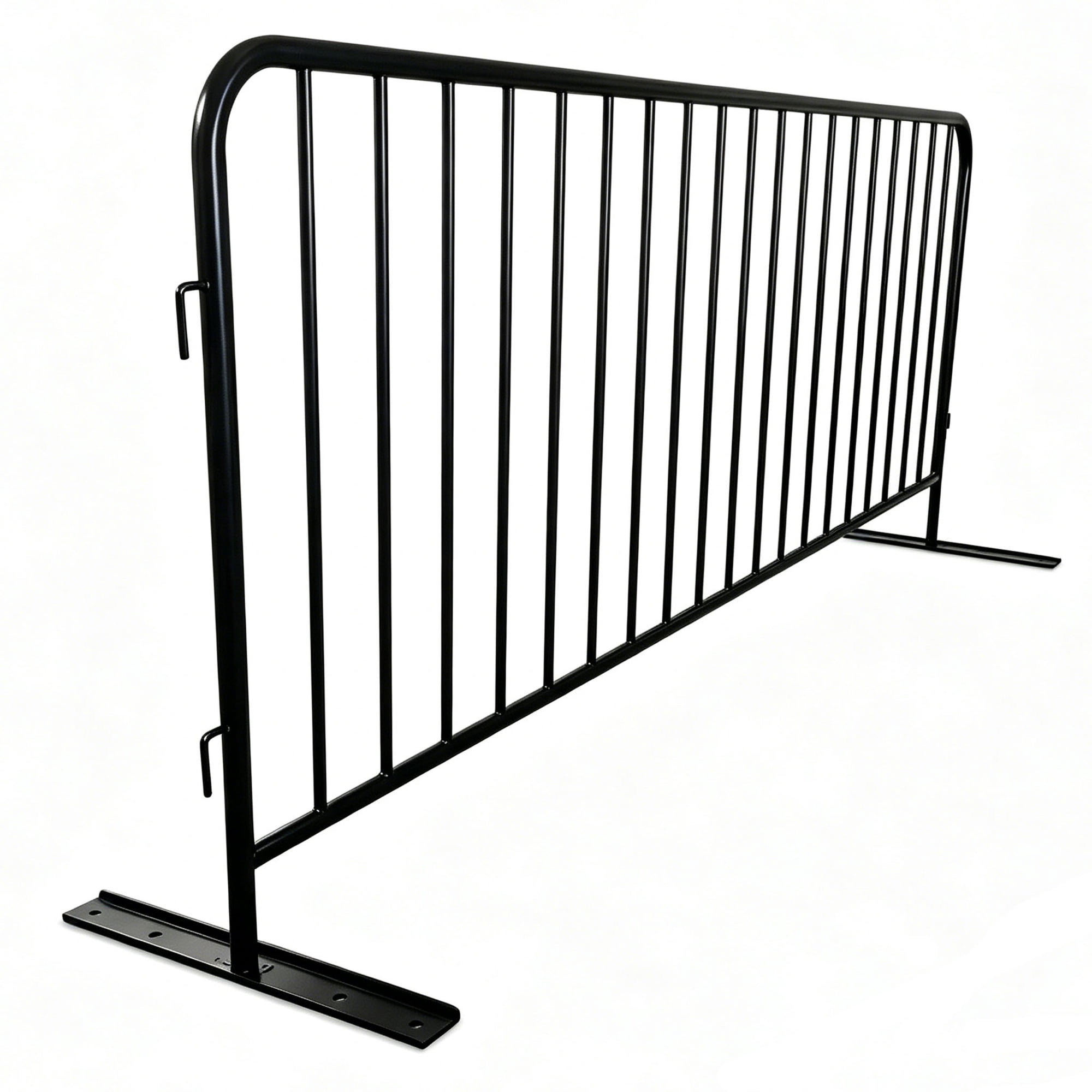 8.5 Ft Interlocking Steel Barricade with Bridge Feet, Metal Interlocking Barricade, Tool-Free Assembly Metal Barrier, Crowd Control Fence for Construction Site,2 Pack