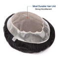 thumbnail image 4 of Human Hair Replacement System Fine Mono Poly Skin Around Mens Toupee Hairpiece Natural Hairline 6" Indian Hair Male Hair Prosthesis, 4 of 7