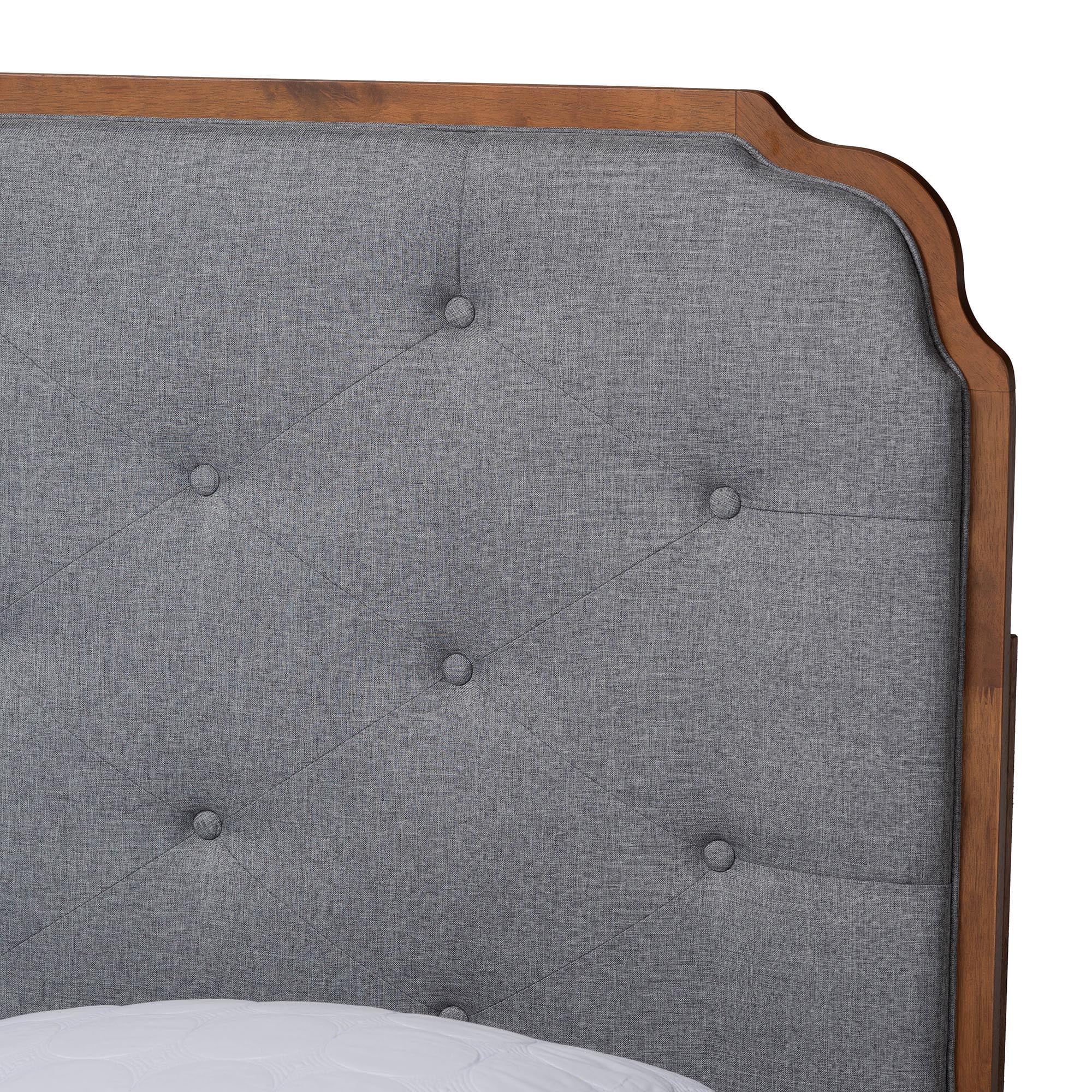 Baxton Studio Garron Mid-Century Platform bed, King, Walnut Brown