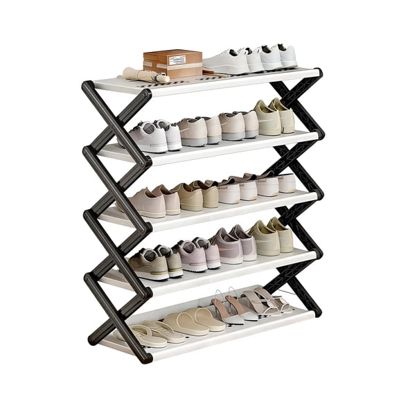 Joybos 5-Tier Folding Shoe Rack, No-Install, Portable Shoe Organizer for Family - Entryway/Closet/Bedroom