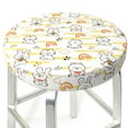 thumbnail image 3 of Lsque Rabbit And Milk Tea Round Bar chair cushion covers Velvet Fabric Premium Comfort Protects from Scratches and Stains for 14-17 Inch Chair- 14 inch, 3 of 7