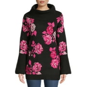The Pioneer Woman Floral Jacquard Cowlneck Sweater