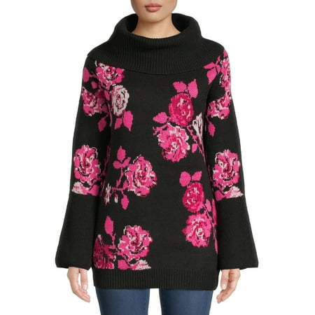 The Pioneer Woman Floral Jacquard Cowlneck Sweater