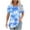 20* Blue, variant on bnaln Womens Tops Dressy Casual Shirts Short Sleeve Front Pleated T-Shirts Fashion Trendy Summer Blouses Fashion Boho Floral Print Crewneck Tunic Shirt Loose Pullover Going Out Tops