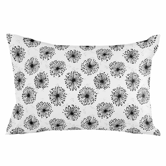 Black Dandelion Throw Pillow Cover 12 x 20 Inch Decorative Pillow Cover Farmhouse Botanical Blossom Lumbar Pillowcase Seasonal Rectangle Cushion Case for Couch Sofa Bed Living Room