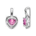 thumbnail image 3 of 1/2 Carat (Ctw) Lab Created Pink Sapphire & White Topaz Heart Pendant Necklace in 14K White Gold with Chain, 3 of 4