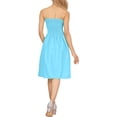 thumbnail image 3 of HAPPY BAY Women's Beach Summer Casual Smocked Mini Flowy Dress Tube Top Strapless Dresses for Women One Size Sky, Solid, 3 of 4
