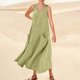 thumbnail image 1 of WILLBEST Vestido Corto De Verano Para Mujer, Color Liso, Sin Mangas, Cuello En V, Elegante, Holgado, Informal, Largo, Con Bolsillos, Cómodo Y Elegante Para Uso Diario., 1 of 3