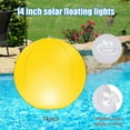 thumbnail image 3 of Floating Pool Lights,14" Solar Pool Lights,Floating Glow Globe IP68 Waterproof, Solar Powered Swimming Pool Accessories, Large Floating Light Up Balls for Pool/ Pond /Party/Outdoor Decor (2PC), 3 of 9