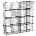 thumbnail image 4 of UWR-Nite Cube Storage Organizer, 16 Cubes Wire Storage Cabinet, DIY Modular Bookcase Stackable Shoe Rack Shelf Metal Cubes Organizer, Wardrobe Closet for Livingroom, Bedroom, Office, 4 of 8