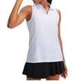 thumbnail image 4 of LEKODE Sleeveless Golf Shirts for Women Collared V Neck Tennis Tank Top Cooling Polo UPF 50+ Quick Dry Lightweight White L, 4 of 9