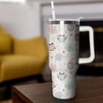 thumbnail image 4 of 40 oz Owl Tumbler with Handle and Straw, Insulated Stainless Steel Cup with Lid, Travel Coffee Mug Water Bottle, Animal Lovers Women Gifts, 4 of 6