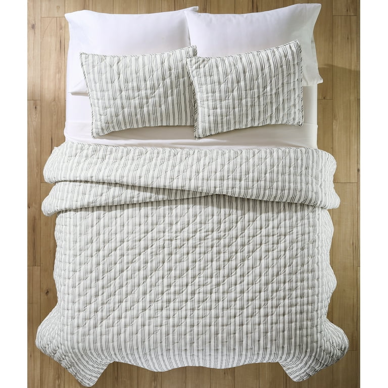 Better Homes & Gardens Grey Yarn Dyed Stripe Chambray Quilt Better Homes & Gardens Grey Yarn Dyed Stripe Chambray Quilt