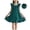 Green, variant on Girl'S Sweet Summer Ruffled Flying Sleeves, Oversized Bow At The Back, Knee High Round Neck Dress