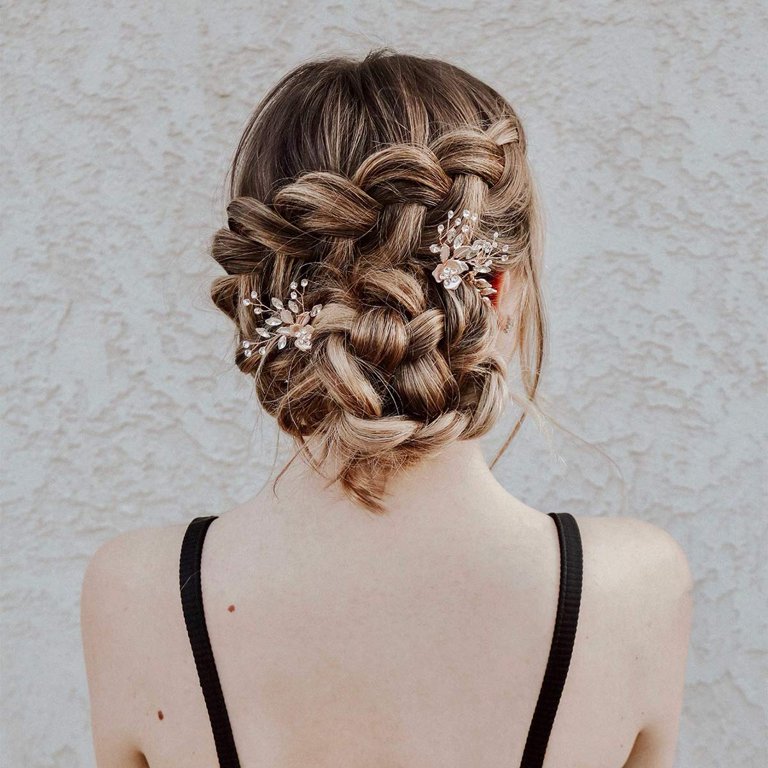 2Pcs Wedding Hair Pins Bridal Rhinestone Wedding Hair  display picture 1
