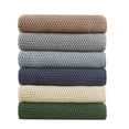 thumbnail image 5 of JERFIT Cozy Acrylic Knit Throw Blanket for Couch, Sofa & Bed - All Season Lightweight Decorative Afghan in Blue, 5 of 5