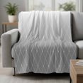 thumbnail image 2 of Gray Ombre Blanket Soft Cozy Warm Throw Blanket for Couch, Plush Fuzzy Flannel Fleece Blankets for Sofa, Modern Geometric Abstract Rhombus Striped Bed Blankets Lightweight Gifts for Women, 40"x60", 2 of 9