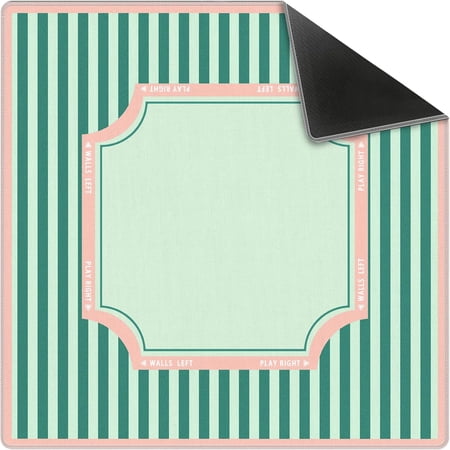 Green Stripe Mahjong Mat 31.5x31.5 Inch, Pink Stripes Decorative Frame Non-Slip and Noise Reduction Mah Jong Table Mat Cover Gifts for Mahjong Lovers Poker Board Games Dominoes