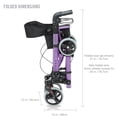 thumbnail image 3 of Andador con ruedas HealthSmart Walker con asiento y respaldo, compatible con FSA y HSA, altura de manija ajustable, bolsa de almacenamiento y un marco liviano y duradero que se pliega fácilmente y sop, 3 of 5