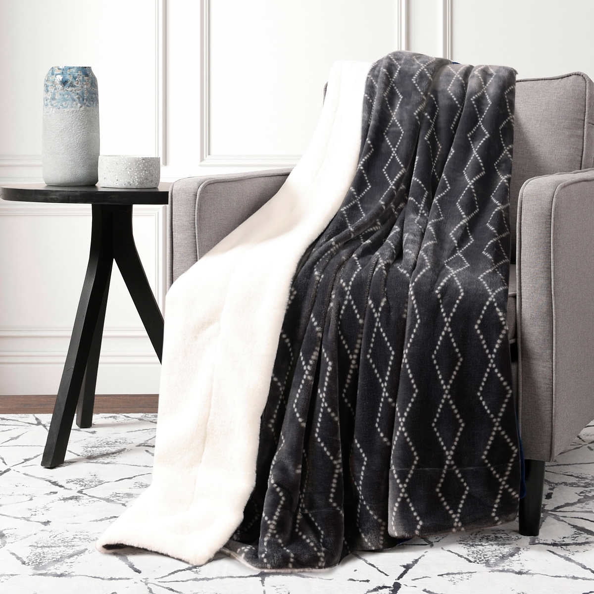Life Comfort Ultimate Faux Fur Throw Grey Walmart