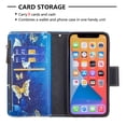 thumbnail image 3 of Compatible with iPhone 13 Case 6.1" (2021), Allytech [9 Card Slots] PU Leather Flip Stand Zipper Pocket Magnetic Closure Detachable Hand Lanyard Purse Protectiver Cover, Green Gold Butterfly, 3 of 3