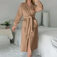 thumbnail image 2 of HAiming Womens Fuzzy Bathrobe Winter Warm Thick Long Sleepwear Nightgown with Belt Casual Loose Soft Comfy Home Wear, 2 of 8