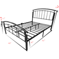thumbnail image 7 of Queen Size Metal Platform Bed, Full Bed Frame with Vintage Headboard Footboard, Sturdy Metal Slats and Center Legs Support, 10" Under-bed Storage Space, Noise Free, No Box Spring Needed, Matte Black, 7 of 7